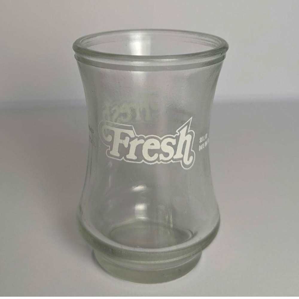 Vintage Shrimp cocktail Clear Glass Tumbler with Fresh Logo. Set of four.